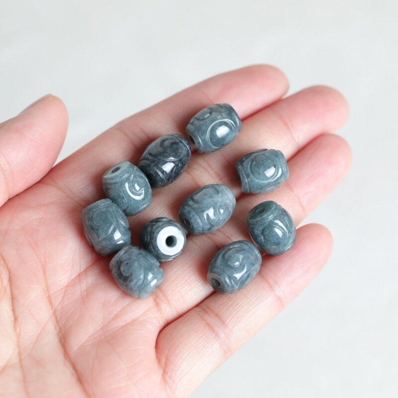 Men Accessories Usa - 5PC Natural Blue Water Jade Ripple