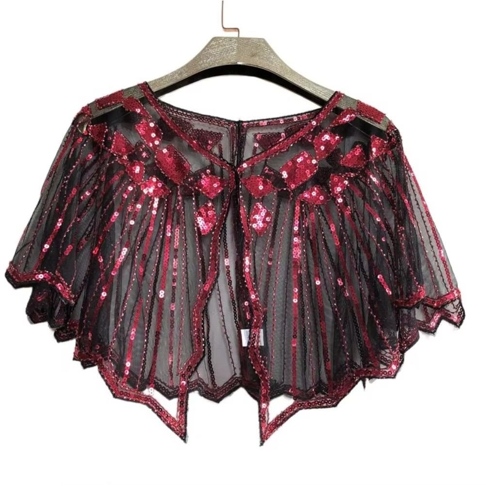 Men Accessories For Wedding - Beaded Decoration Women's Sequins Shawl Vintage