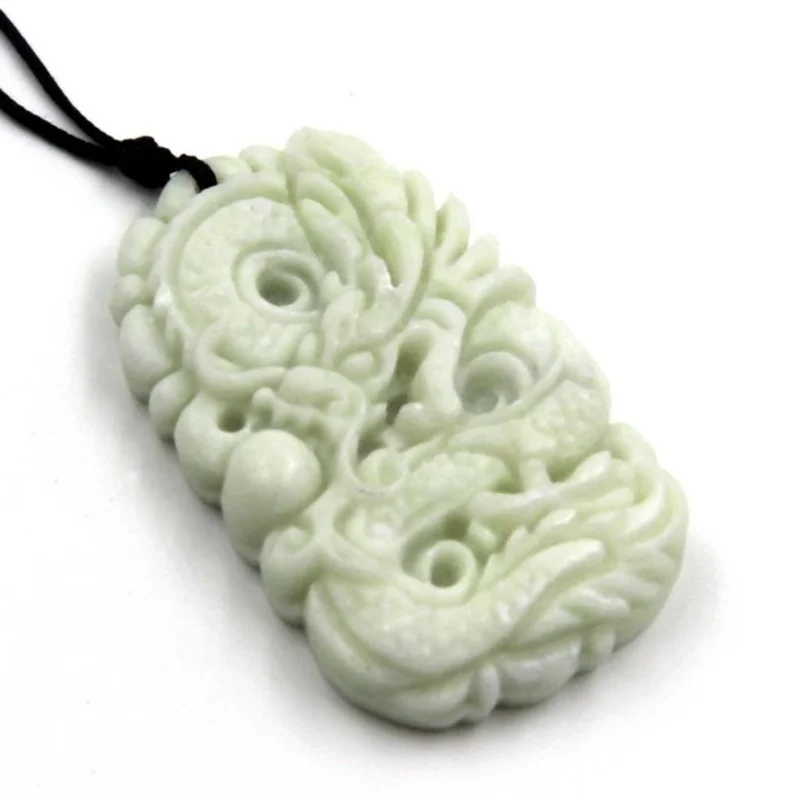 Natural White jade Dragon Phoe - Men Accessories Usa ulasan dan harga