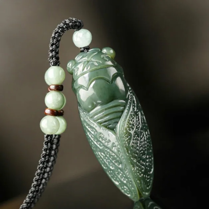 Natural Hetian Jade Cicada Pen - Men Accessories Usa ulasan dan harga