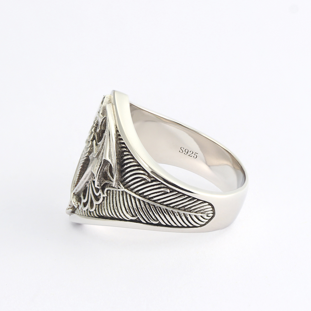 Flying Dragon Signet Vinking D - Signet Ring Men ulasan dan harga