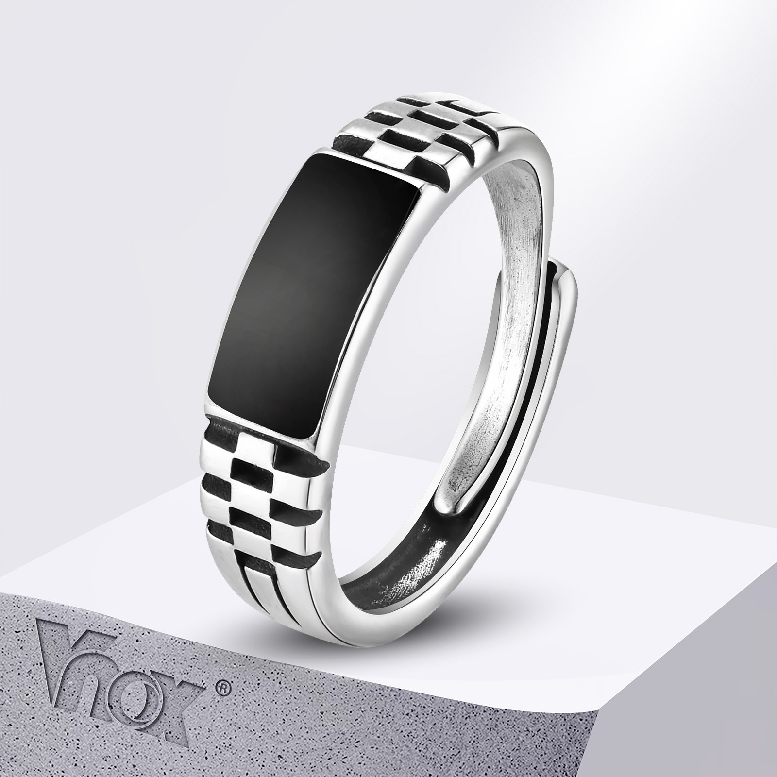 Vnox Mens Open Rings, Black En - Signet Ring Men ulasan dan harga