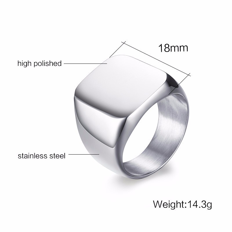 Vnox Free Personalized Stamp R - Signet Ring Men ulasan dan harga