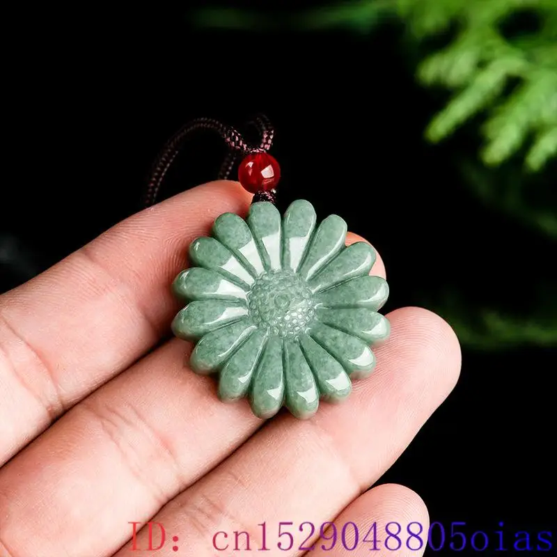 Green Jadeite Sunflower Pendan - Men Accessories Usa ulasan dan harga