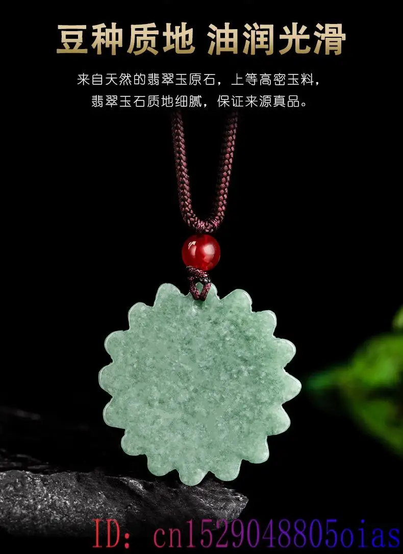 Green Jadeite Sunflower Pendan - Men Accessories Usa ulasan dan harga
