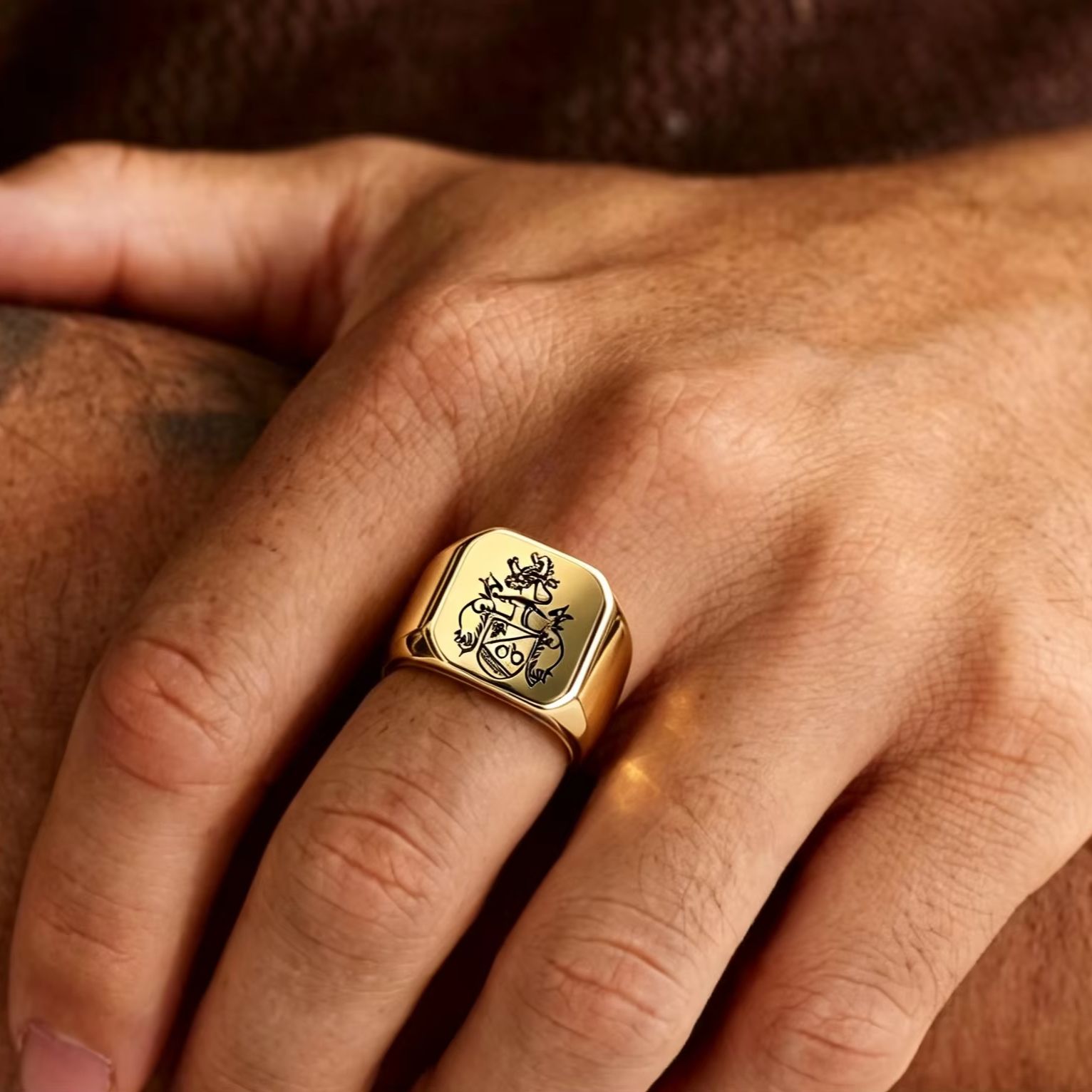 Custom Family Crest Signet Rin - Signet Ring Men ulasan dan harga