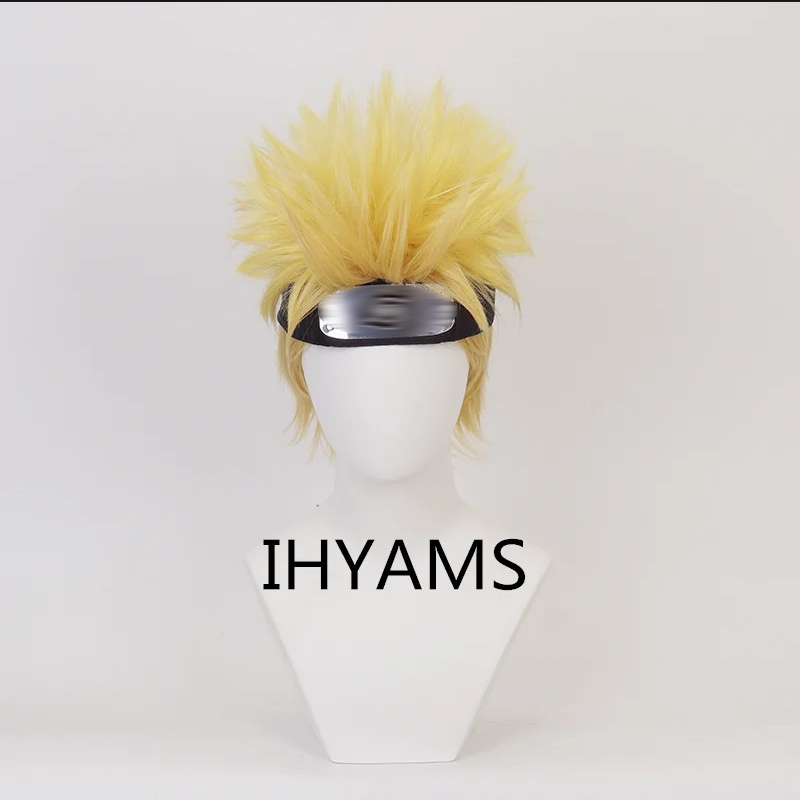 Uzumaki Cosplay Wigs 30cm Shor - Men'S Yellow Accessories ulasan dan harga