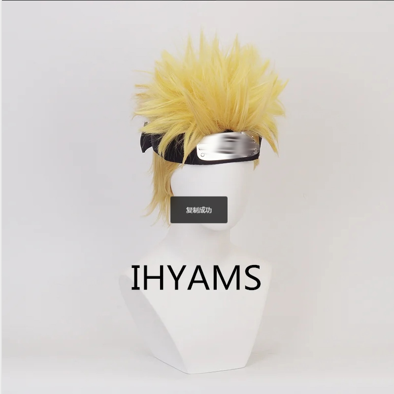 Uzumaki Cosplay Wigs 30cm Shor - Men'S Yellow Accessories ulasan dan harga