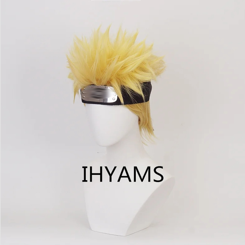 Uzumaki Cosplay Wigs 30cm Shor - Men'S Yellow Accessories ulasan dan harga