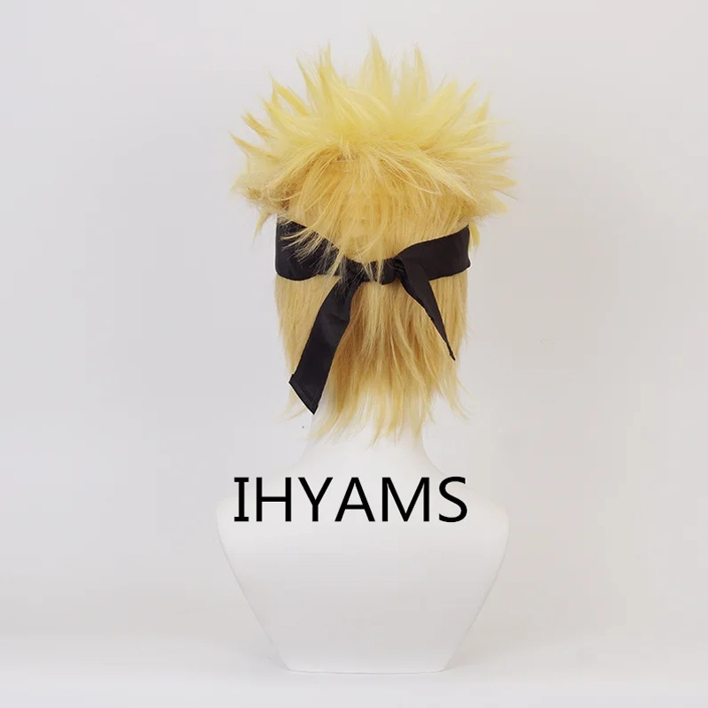 Uzumaki Cosplay Wigs 30cm Shor - Men'S Yellow Accessories ulasan dan harga