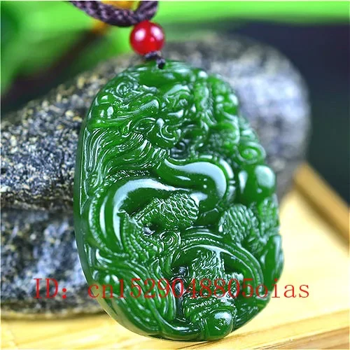 Natural Green Chinese Jade Dra - Men Accessories Usa ulasan dan harga