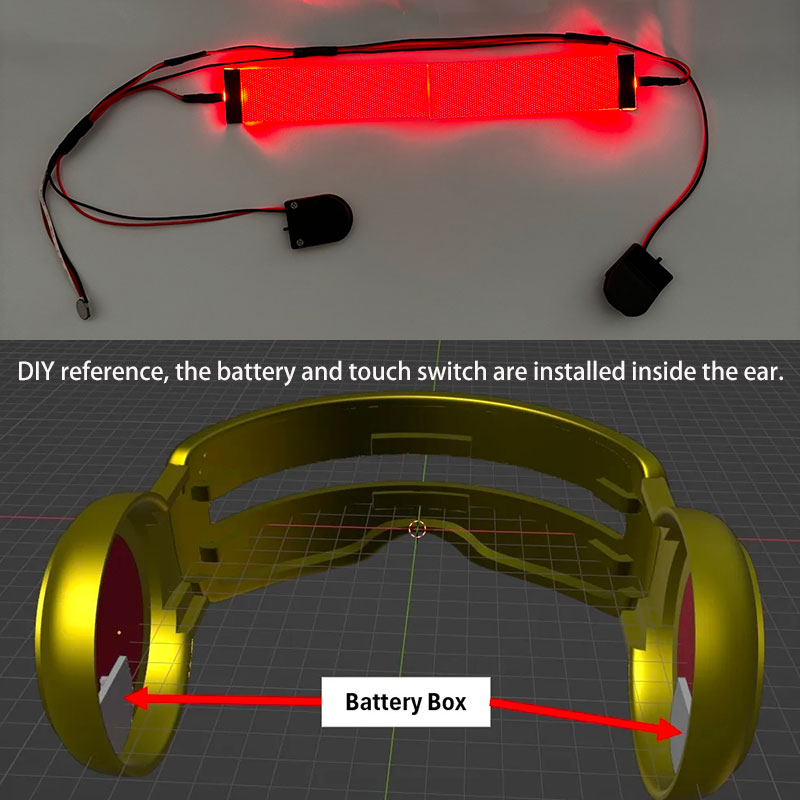 Red Flexible Bendable DIY LED  - X Men Accessories ulasan dan harga
