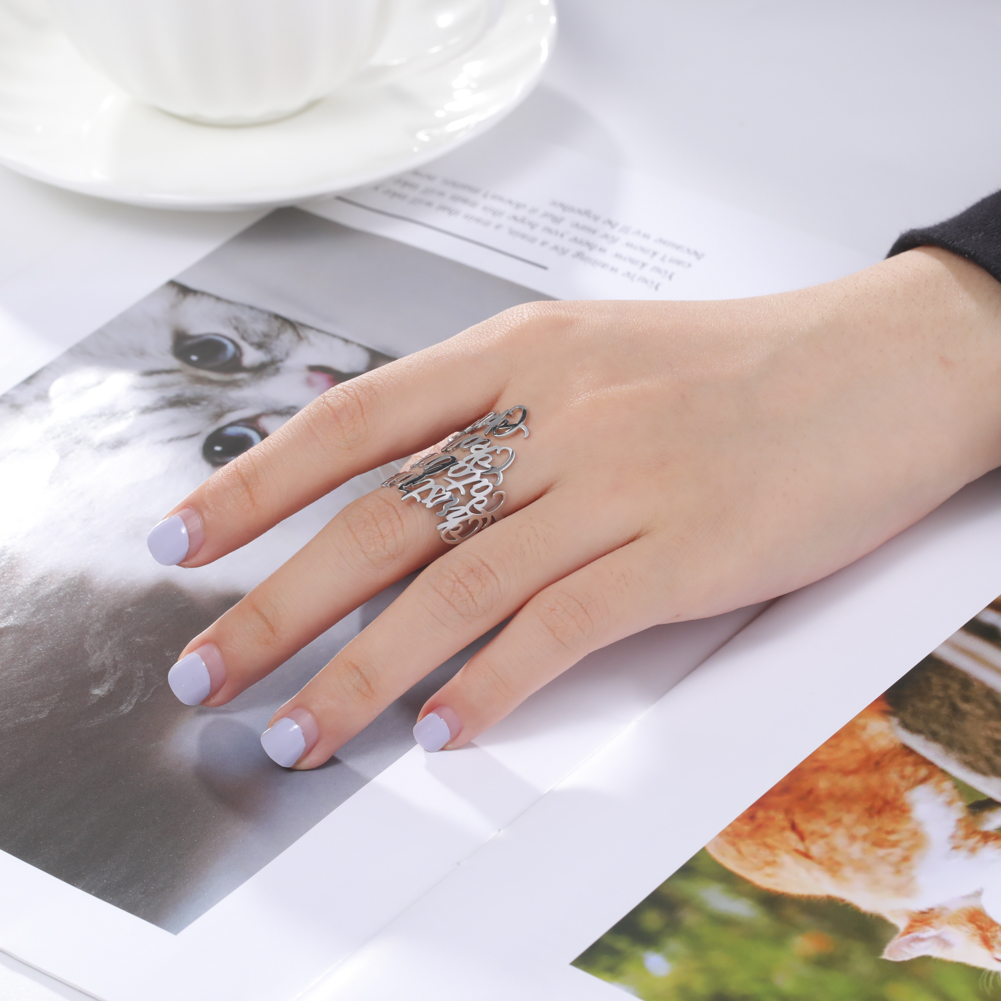 Custom Double Name Rings for W - Men Accessories For Wedding ulasan dan harga