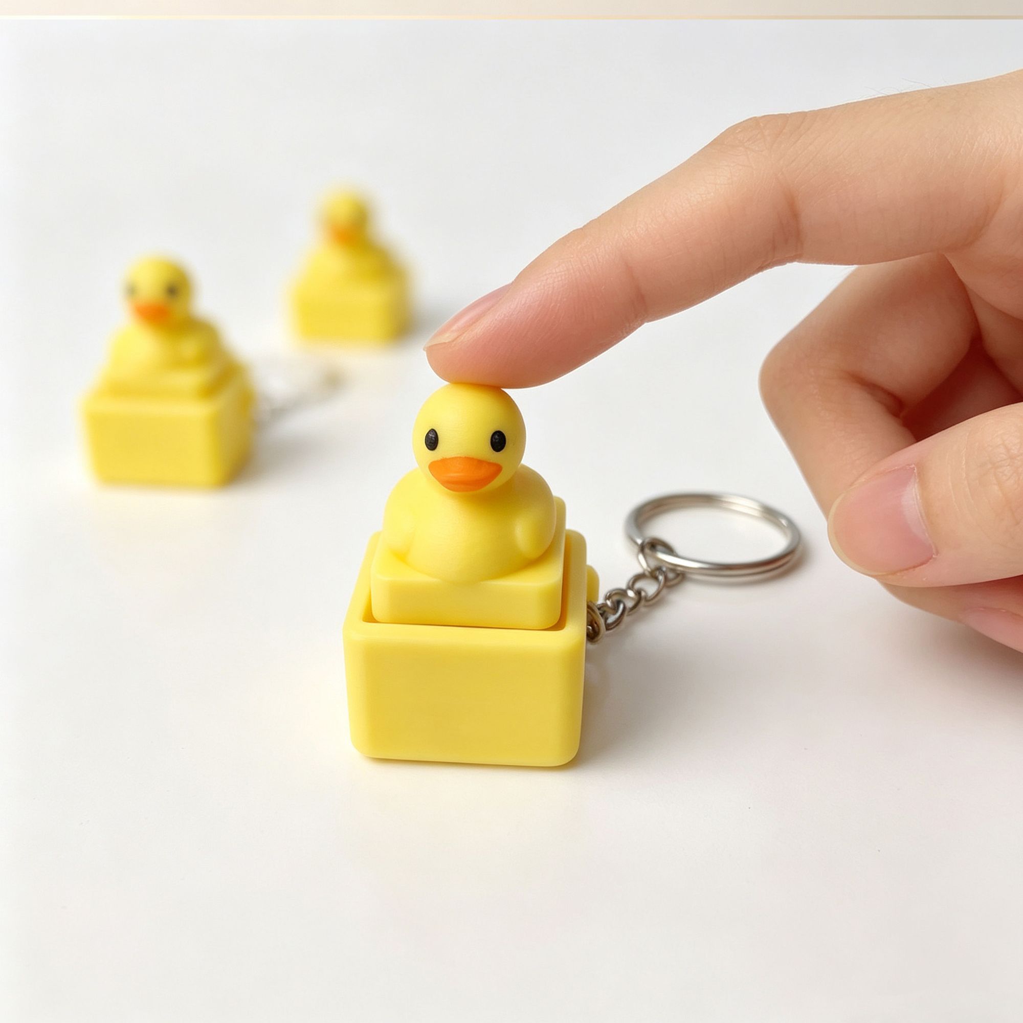 Cute Yellow Duck Press Keychai - Men'S Yellow Accessories ulasan dan harga