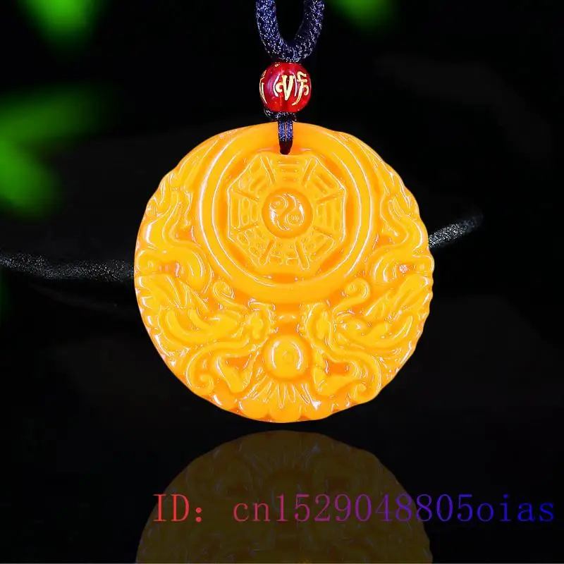 Yellow Jade Dragon Pendant Gif - Men'S Yellow Accessories ulasan dan harga