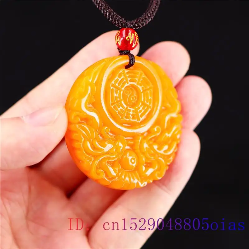 Yellow Jade Dragon Pendant Gif - Men'S Yellow Accessories ulasan dan harga