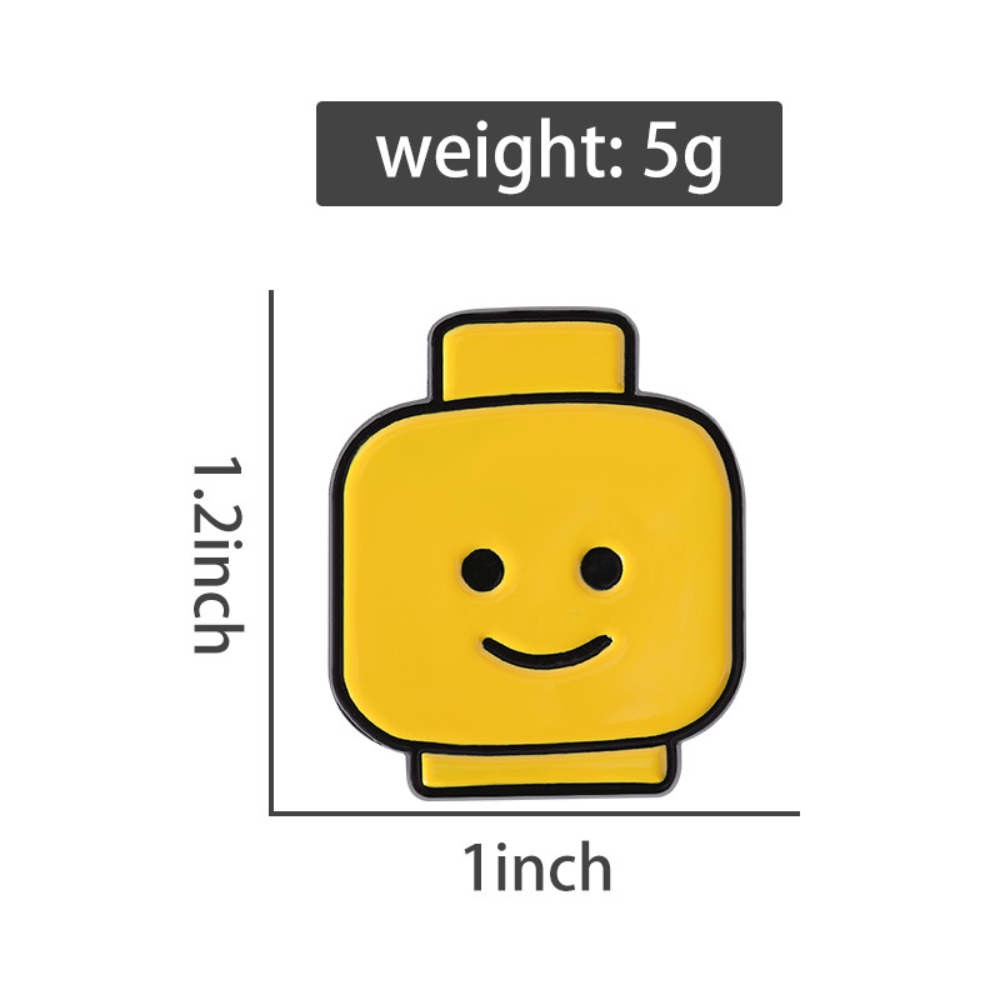 Cute Yellow Pin Block Man Smil - Men'S Yellow Accessories ulasan dan harga