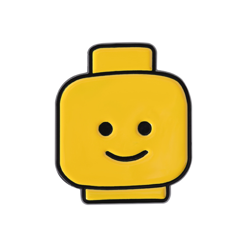 Cute Yellow Pin Block Man Smil - Men'S Yellow Accessories ulasan dan harga