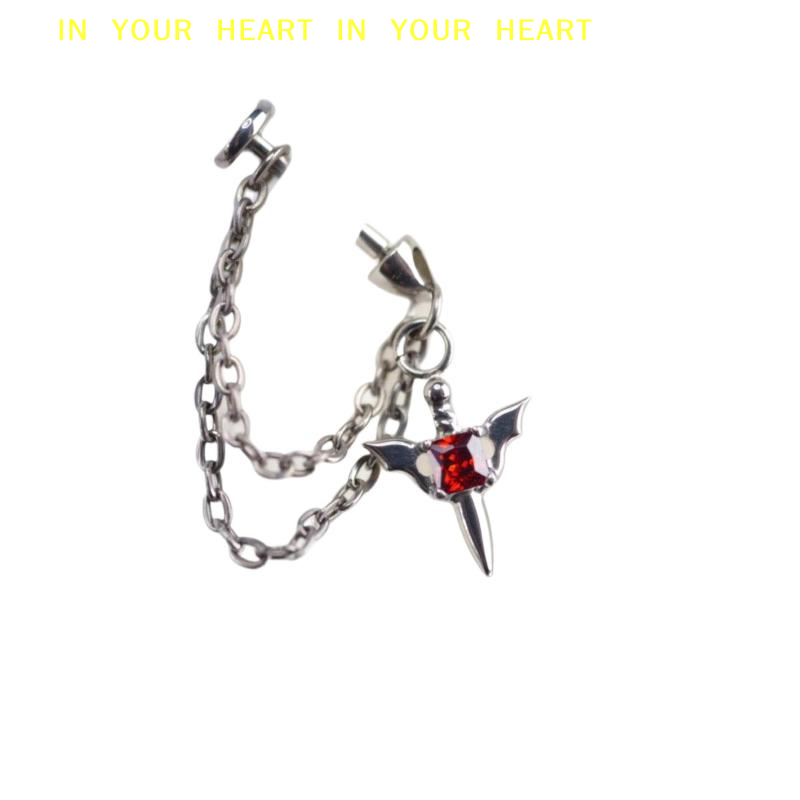 【X】Red Zircon Wing Chain Pierc - X Men Accessories ulasan dan harga