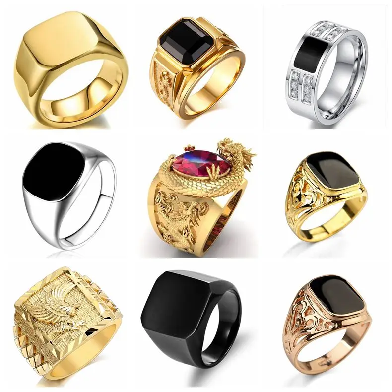 Signet Square Finger Rings For - Signet Ring Men ulasan dan harga