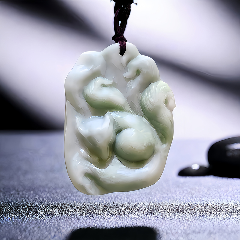 Natural Real Jade Fox Pendant  - Men Accessories Usa ulasan dan harga